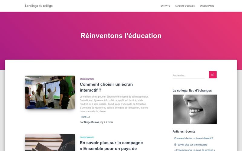 Le village du collège - Réinventons l'éducation
